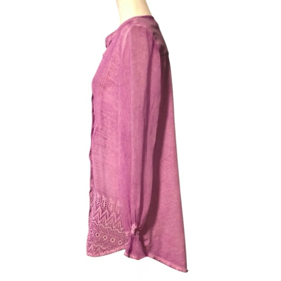 Soft Surroundings Blythe Lace Washed Tunic Shirt - Picture 6 of 8